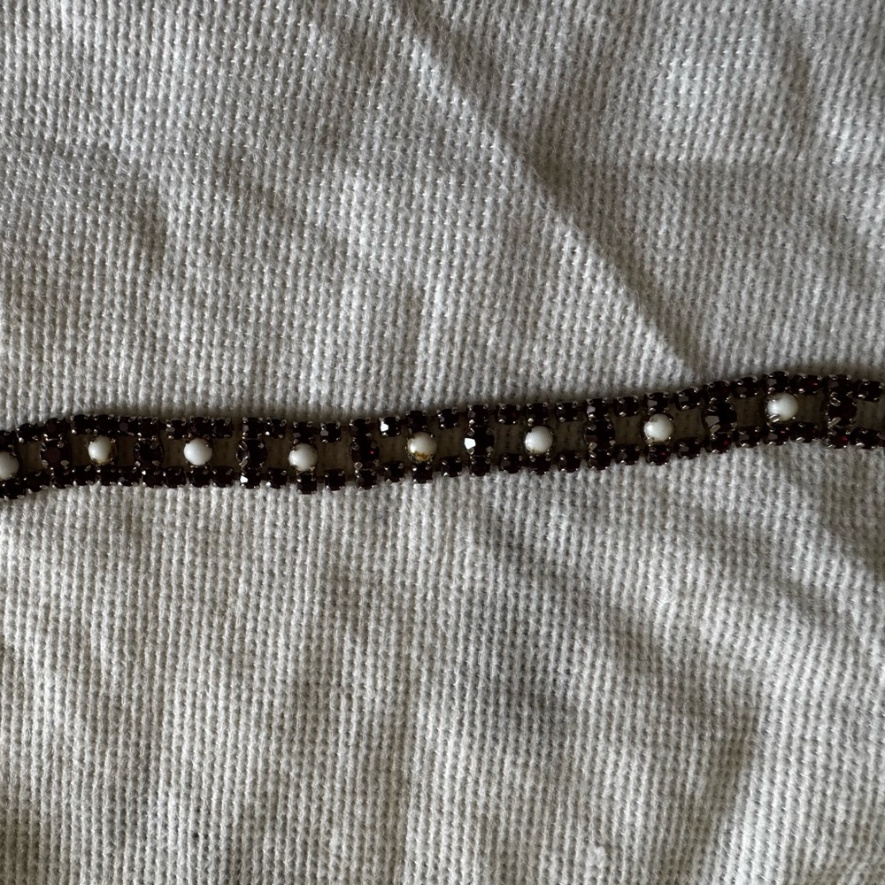 Red and White Stone Costume Jewelry Bracelet